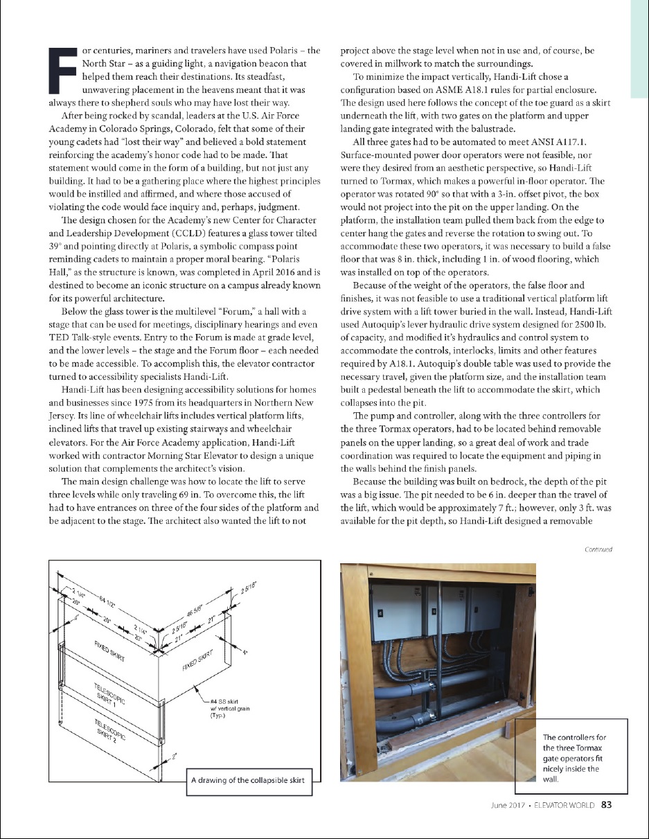 Elevator World Article on United States Air Force Academy Project Page 2